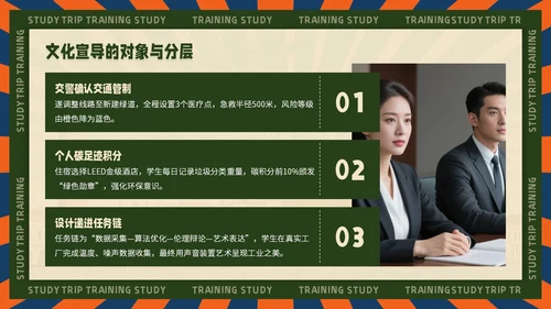 黄绿色复古风企业文化宣导PPT模板