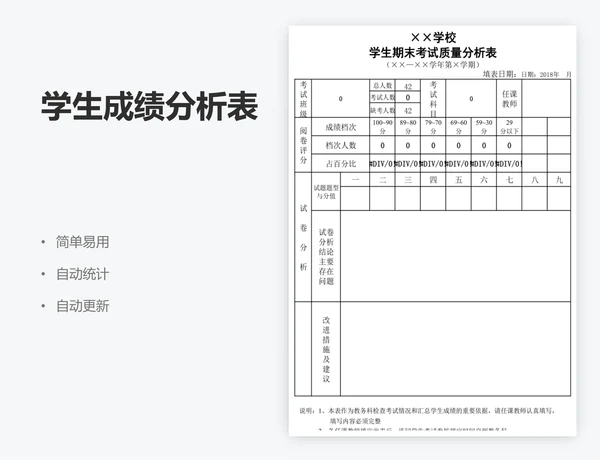 学生成绩分析表