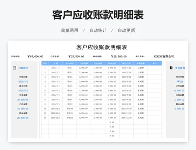 客户应收账款明细表