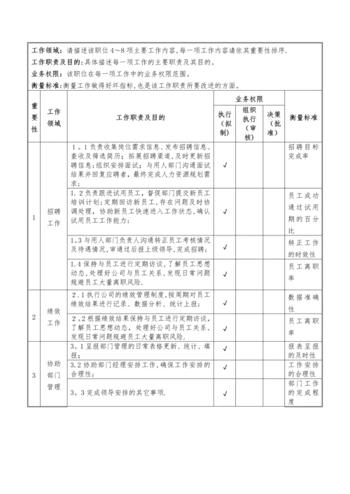 岗位说明书(样本).docx
