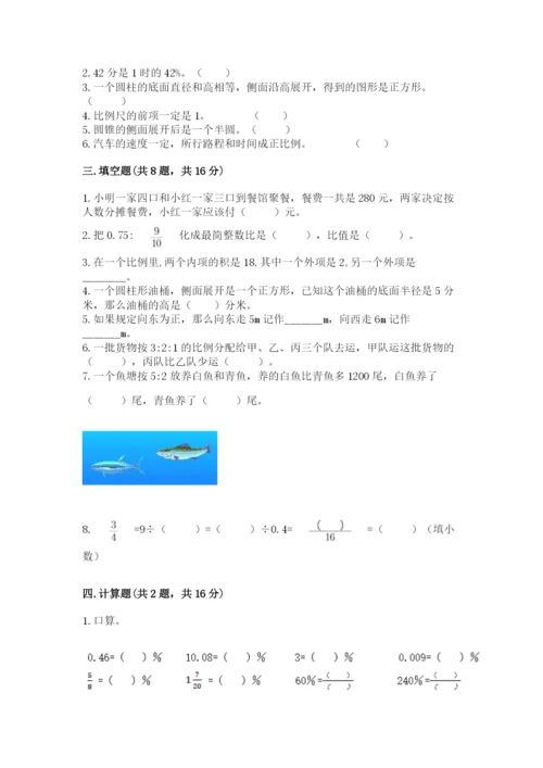 廊坊市固安县六年级下册数学期末测试卷（考点梳理）.docx