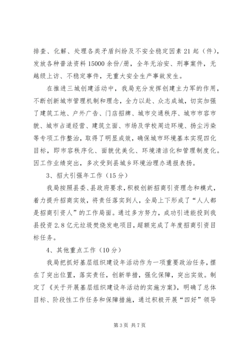 城管局目标任务情况自查报告.docx