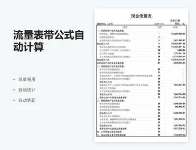 流量表带公式自动计算