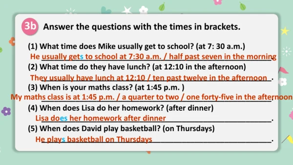 Unit 6 A Day in the Life Section A Grammar 语法课课件-人