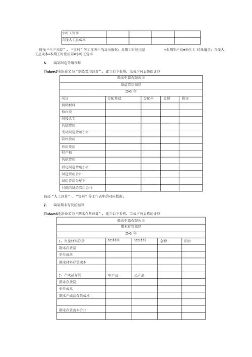 预算管理实训