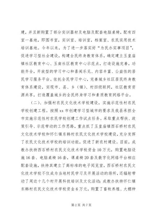 县成人教育办公室年度工作报告.docx