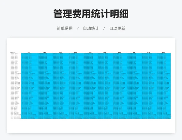 管理费用统计明细
