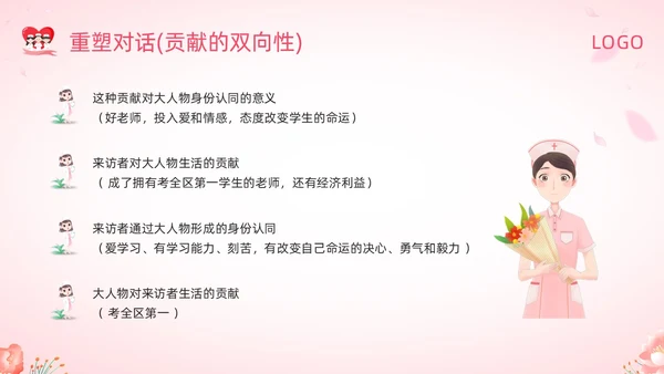 粉色插画叙事护理概述PPT模板宣传PPT动态PPT