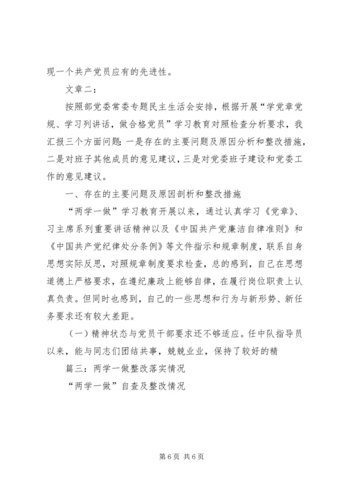 篇一：党员“两学一做”学习教育第二专题突出问题整改清单.docx