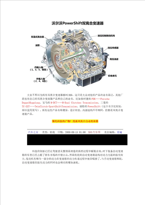 常见汽车英文术语介绍DSGCVT等