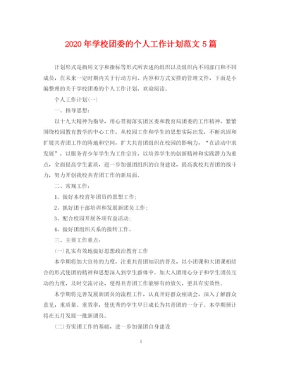 精编之年学校团委的个人工作计划范文5篇.docx