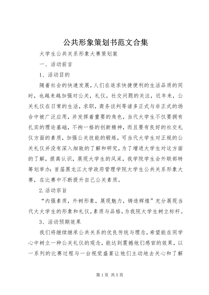 公共形象策划书范文合集 (2).docx