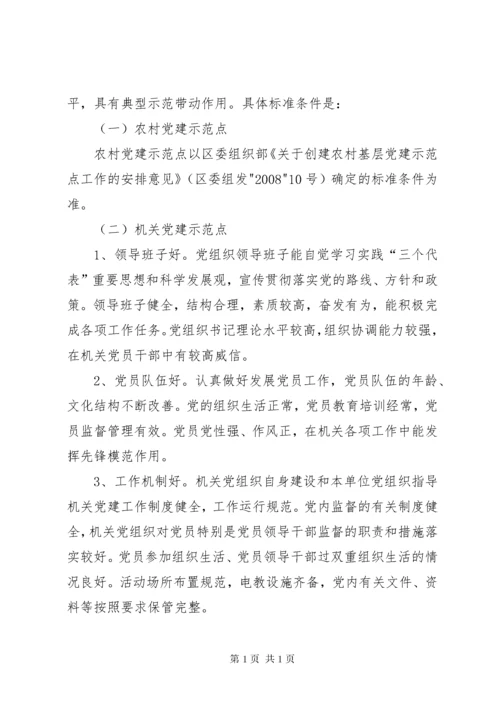 关于创建基层党建示范点的安排意见.docx