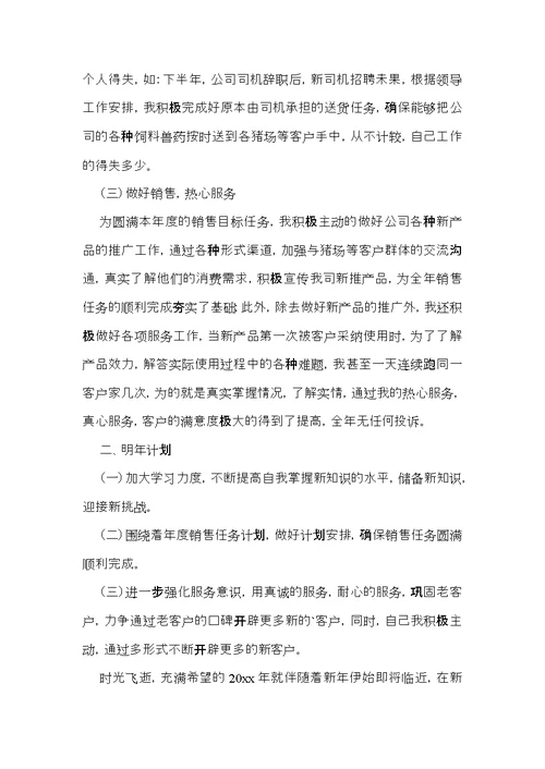 关于个人销售年终总结模板五篇