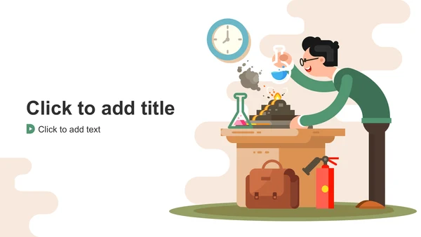 绿色卡通风格科学实验PPT主题