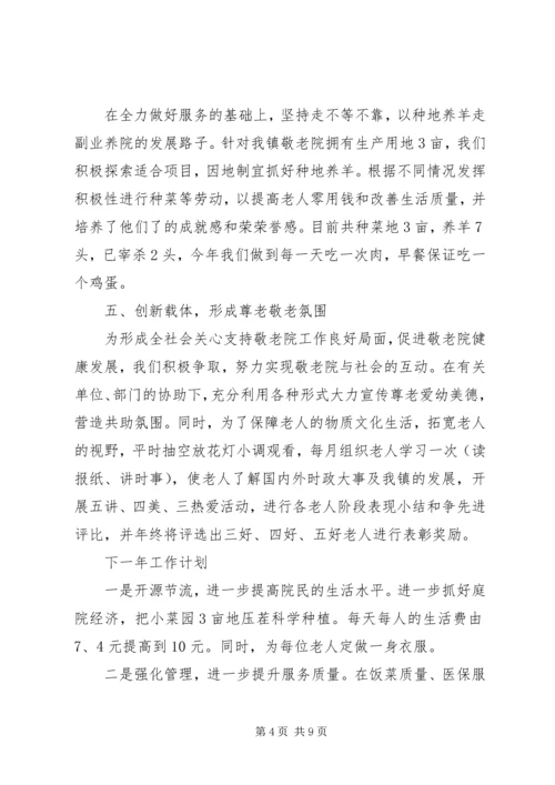 乡镇敬老院年终总结汇报三篇.docx