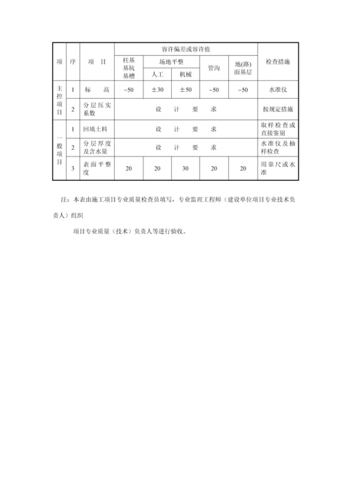 土方开挖土方回填检验批验收表格及验收要求.docx