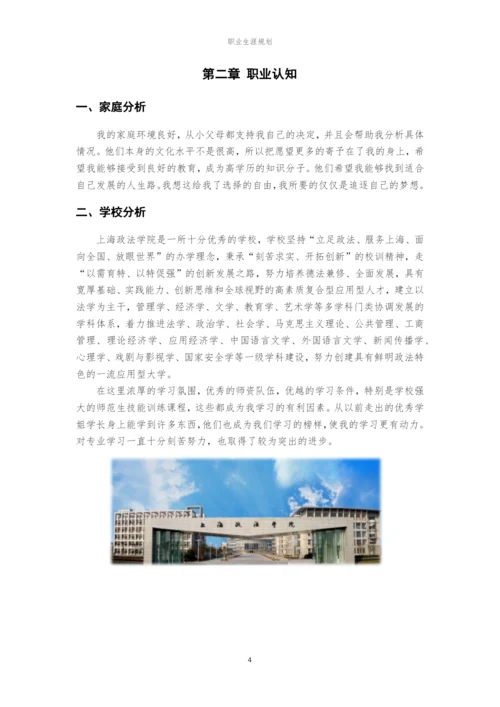 12页3900字法学专业职业生涯规划.docx
