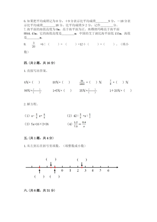 人教版六年级数学下学期期末测试题【综合卷】.docx