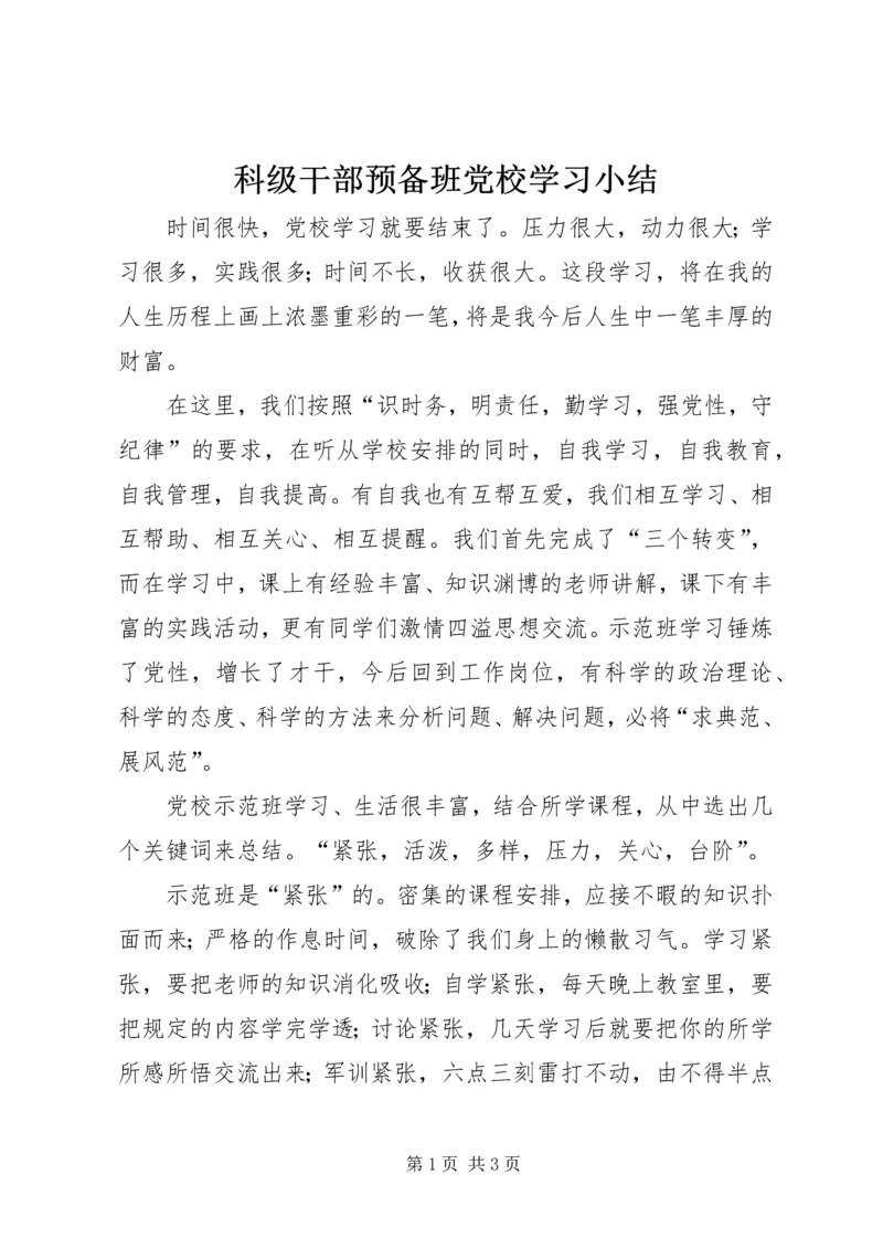 科级干部预备班党校学习小结.docx