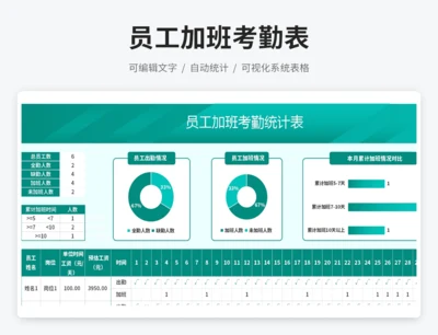 员工加班考勤表