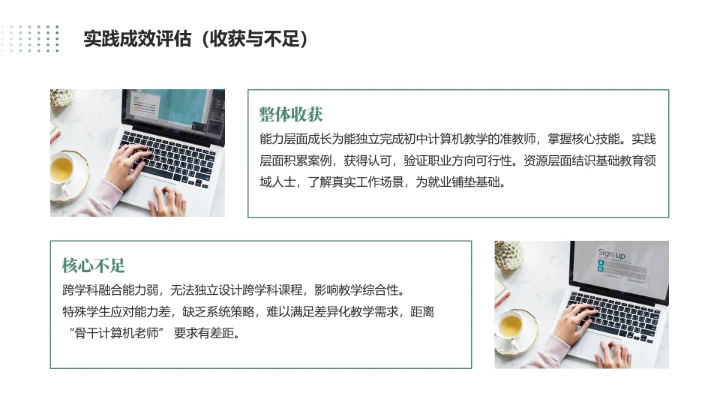 绿色商务风软件工程专业大学生职业生涯规划发展展示PPT模版