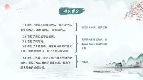 蓝色古风水墨一滴水经过丽江语文课堂教学PPT语文课件