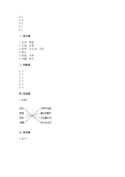 部编版四年级上册道德与法治期中测试卷及答案（各地真题）.docx