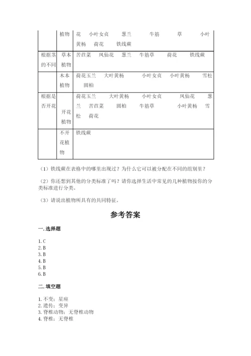 教科版六年级下册科学期末测试卷（实用）word版.docx