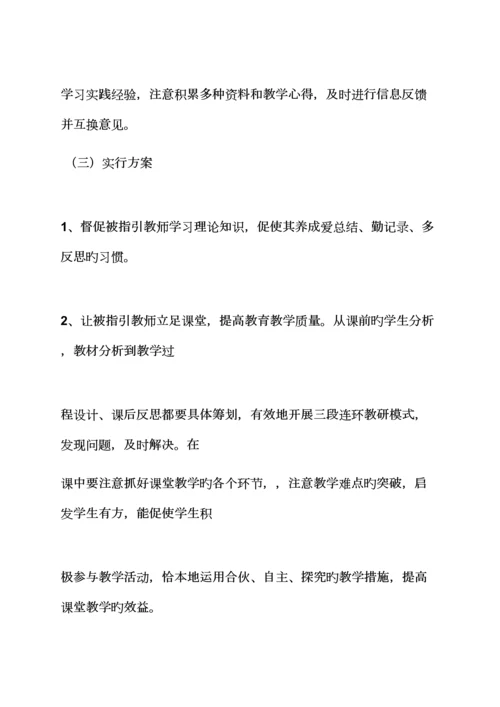 教师传帮带实施专题方案.docx