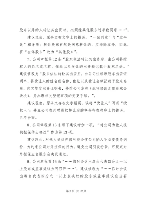 关于公司章程的法律意见书.docx