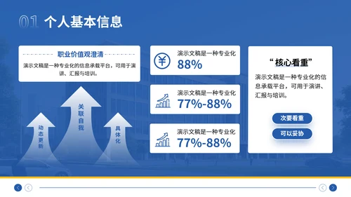 蓝色简约风大学生职业生涯规划大赛