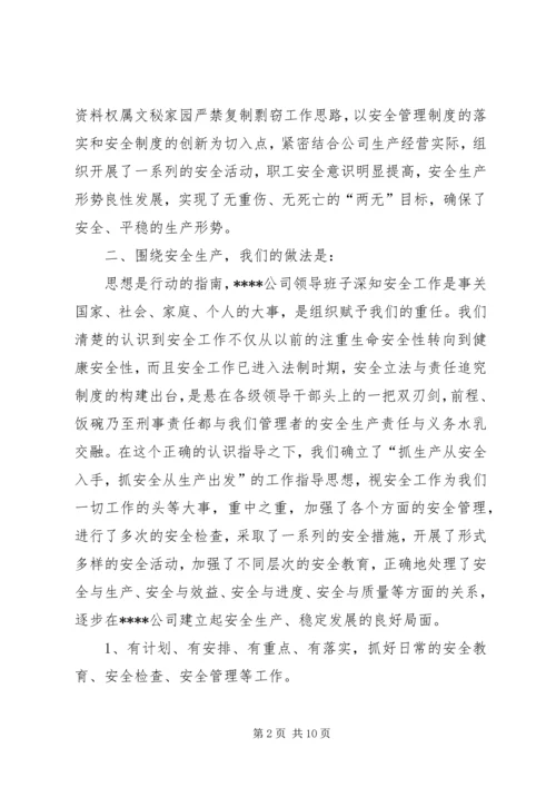 公司安全管理工作经验介绍材料.docx