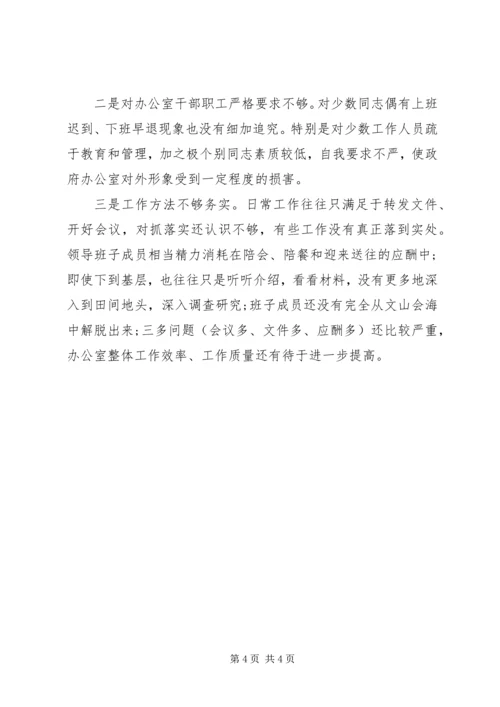 县政府领导班子民主生活会对照检查材料思想汇报_1.docx