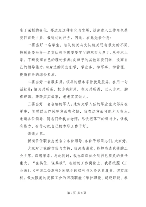 关于新岗位任职表态发言.docx