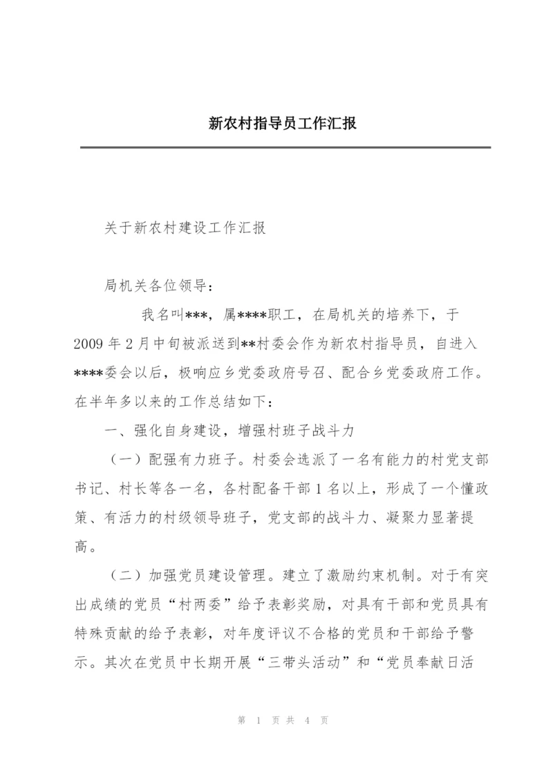 新农村指导员工作汇报.docx