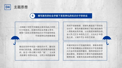 蓝色简约复古呐喊读书分享PPT