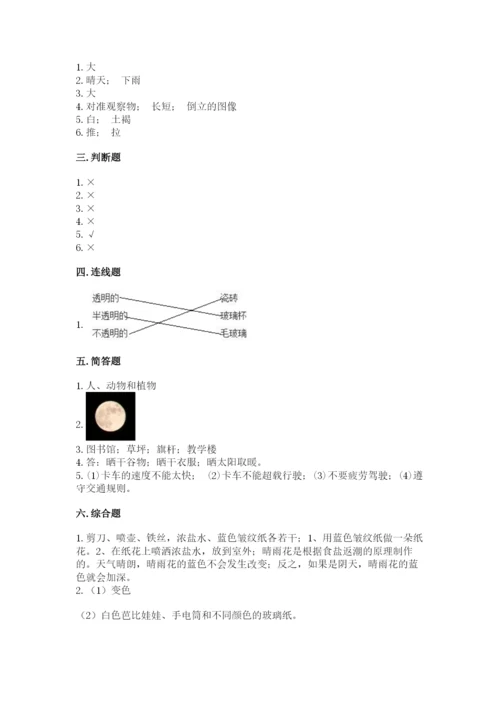 苏教版二年级上册科学期末测试卷附参考答案（精练）.docx