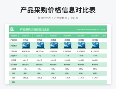 产品采购价格信息对比表