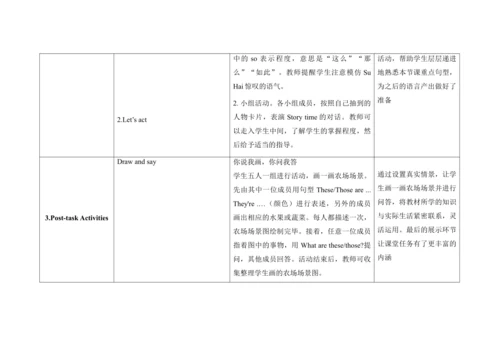 Unit 4  Autumn  A Story time 单元整体教学设计
