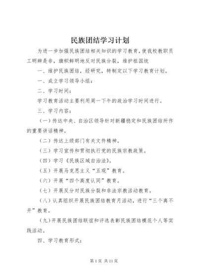 民族团结学习计划.docx