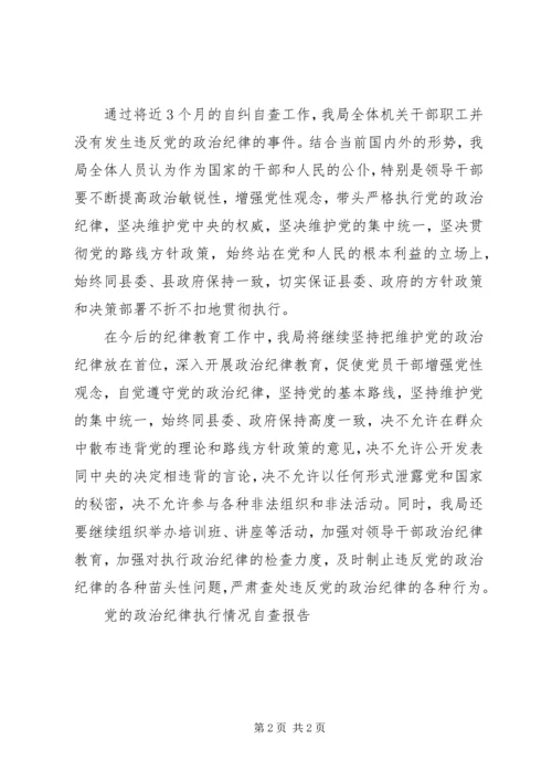 遵守党的政治纪律自查报告范文.docx