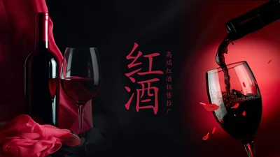 高档尊贵欧式风格红酒葡萄酒PPT模板