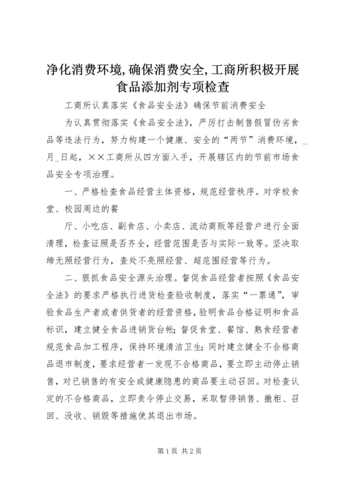 净化消费环境,确保消费安全,工商所积极开展食品添加剂专项检查 (2).docx