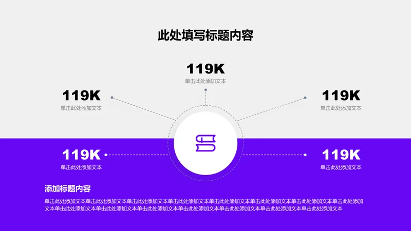 关系页-紫色商务风5项总分关系图示