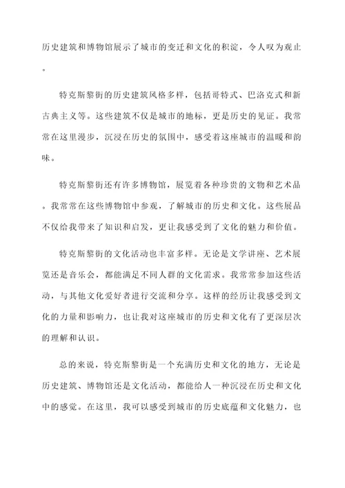 游特克斯黎街心里感想