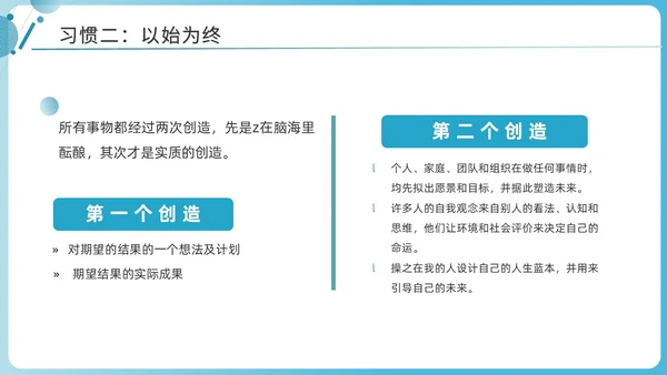 蓝色商务简洁高效能人士的七习惯