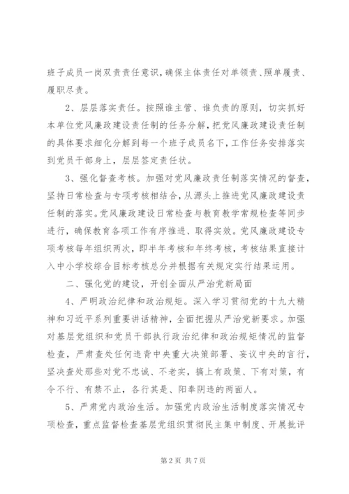XX年教育系统党风廉政建设工作计划.docx