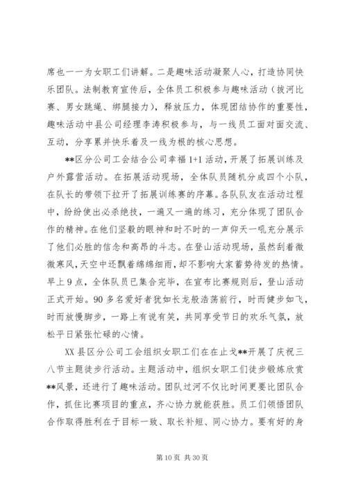 关于三八活动通讯稿写作方法及范文大全.docx