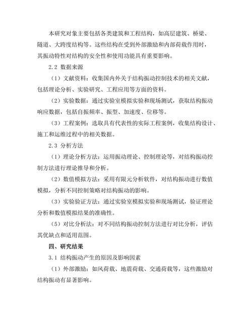 结构振动控制技术的研究与应用
